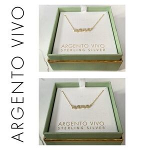 🐘🐘💓 Argento Vivo 14K Gold Plated Paved MAMA Necklace